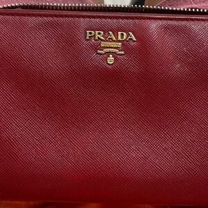 Red Prada Saffiano Wallet